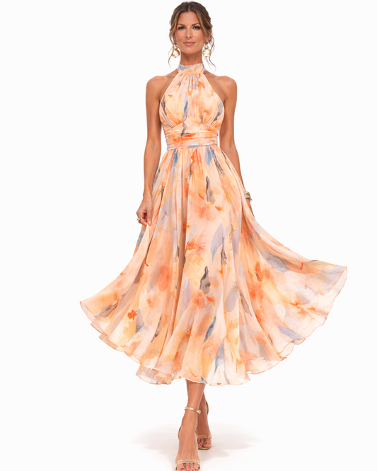 Women's Lightweight Halter Neck Maxi Dress Corvine