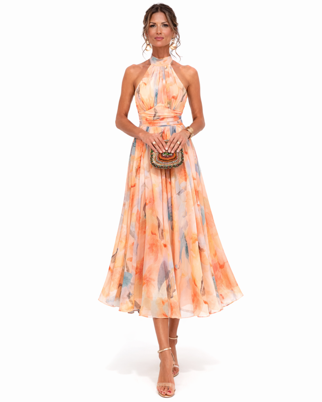 Women's Lightweight Halter Neck Maxi Dress Corvine