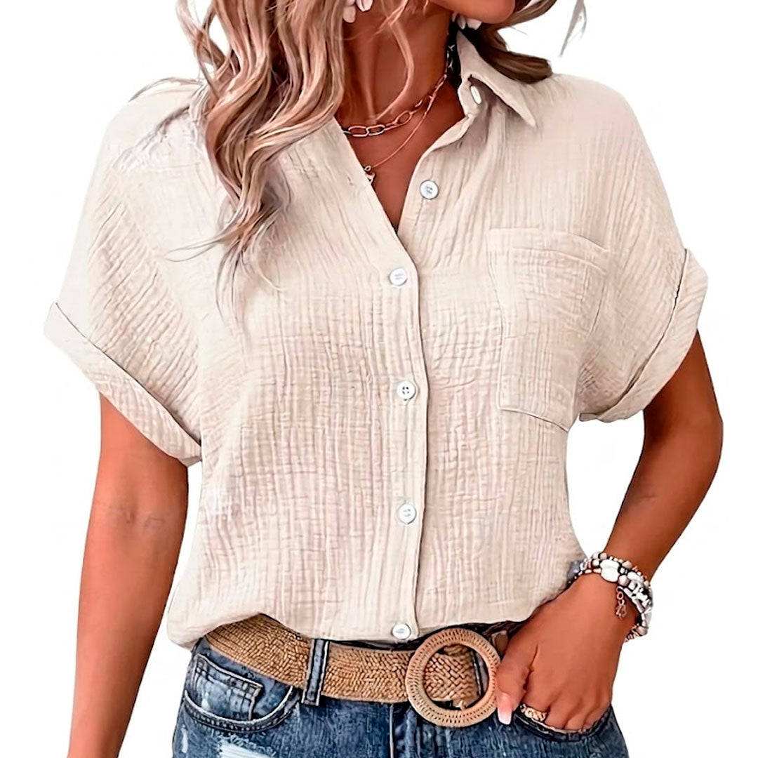 Women's Soft Cotton Muslin Long Sleeve Blouse Corvine