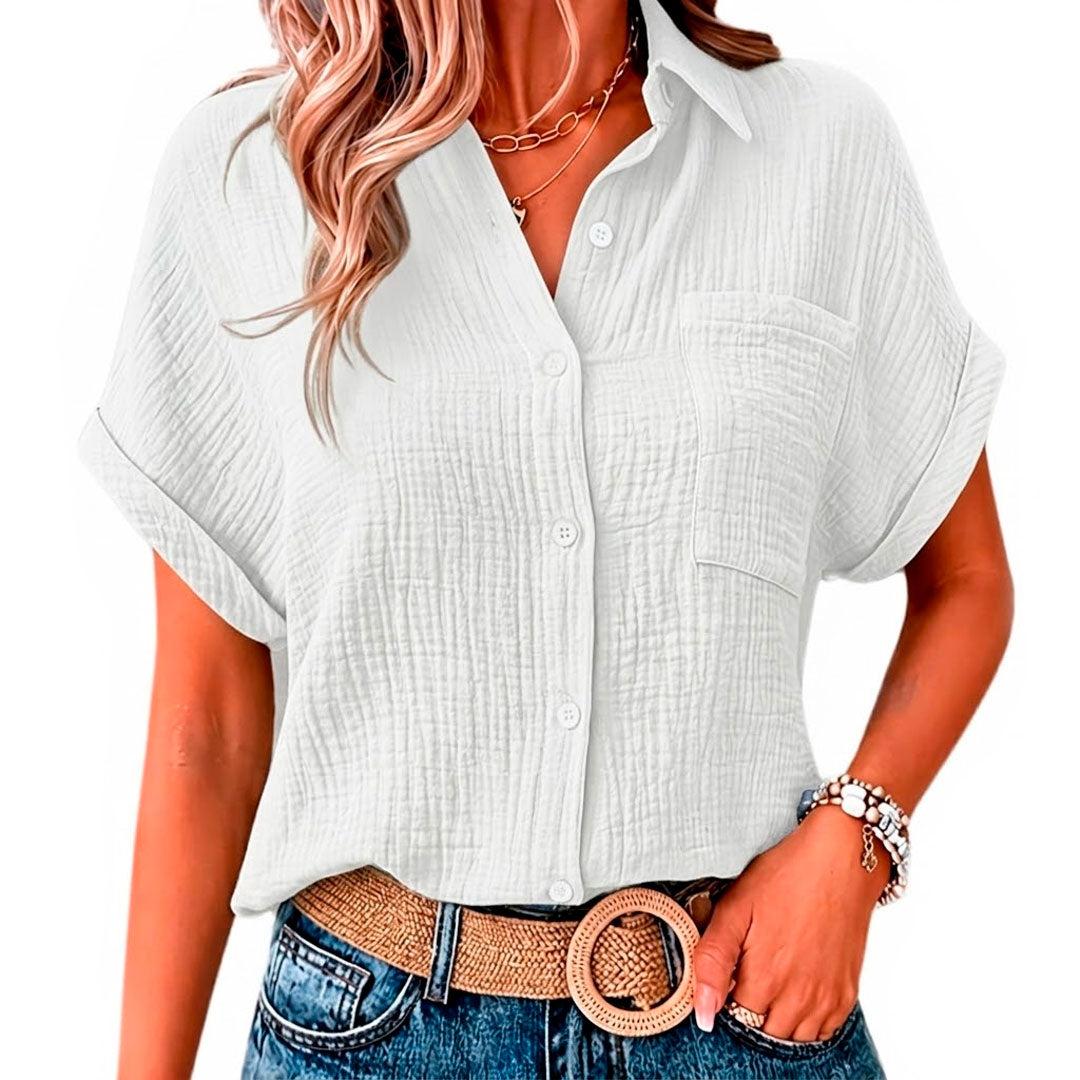 Women's Soft Cotton Muslin Long Sleeve Blouse Corvine