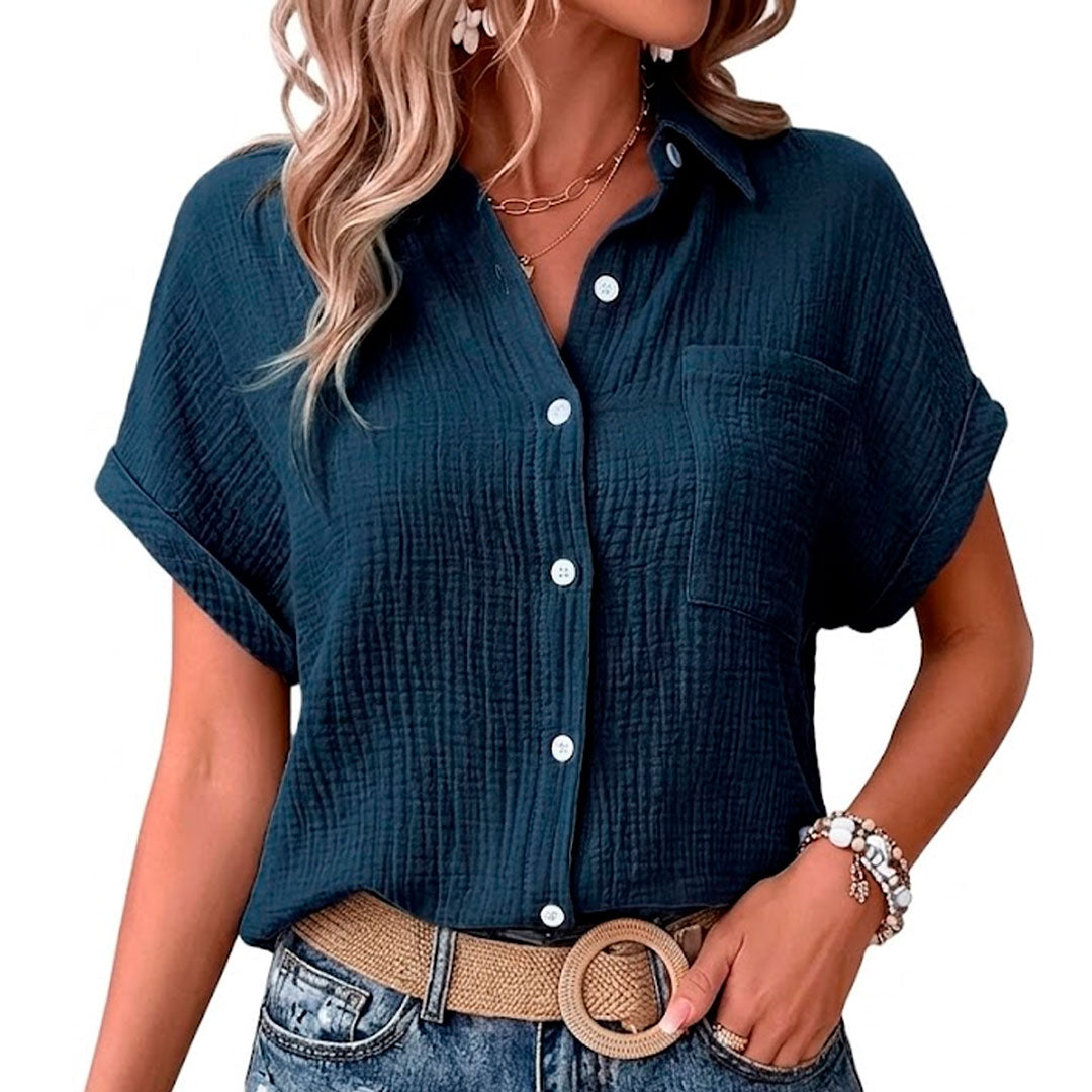 Women's Soft Cotton Muslin Long Sleeve Blouse Corvine