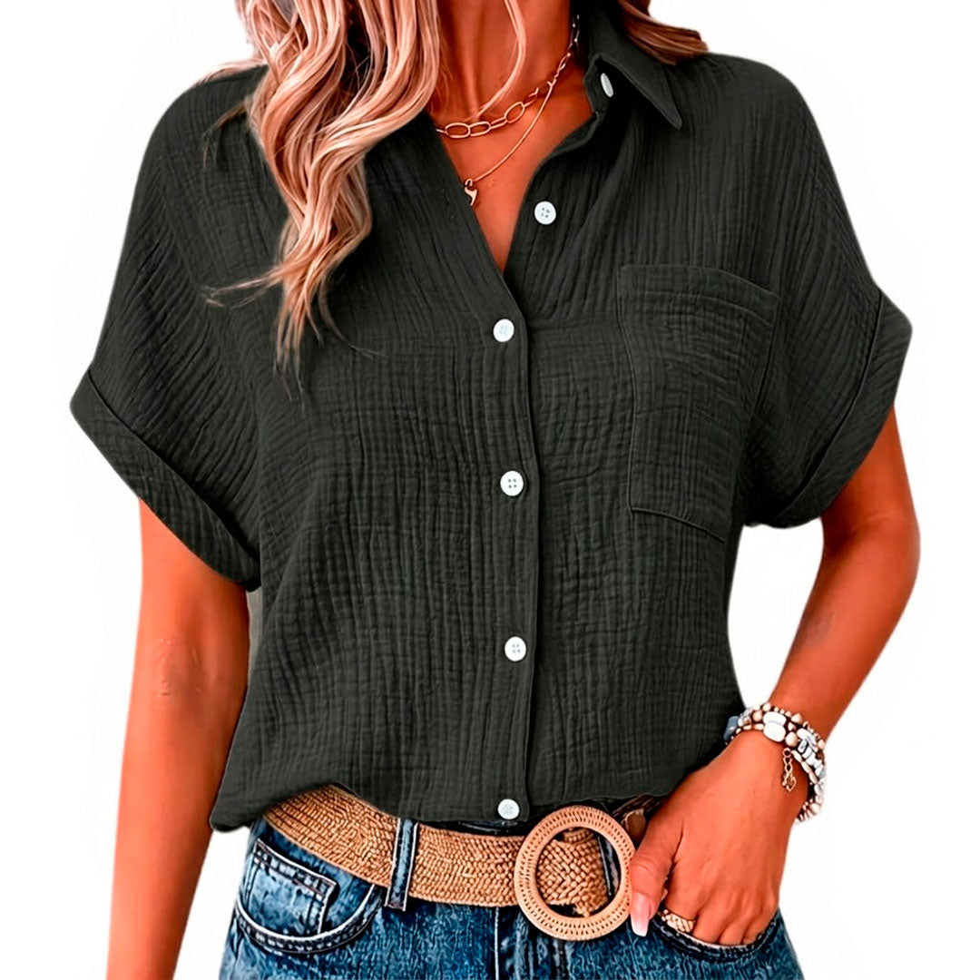 Women's Soft Cotton Muslin Long Sleeve Blouse Corvine